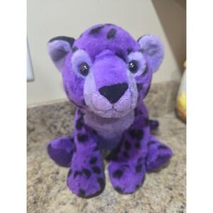 Aurora Purple Cheetah Plush 11" Purple Leopard Big Cat Stuffed Plush Soft